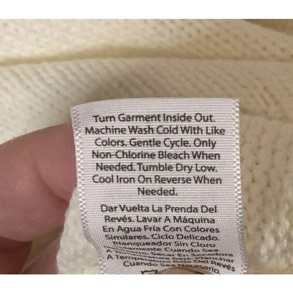 Mock Turtle Neck Sweater Women's Size L Long Sleeve Cream Cotton Wool Blend - Picture 5 of 8